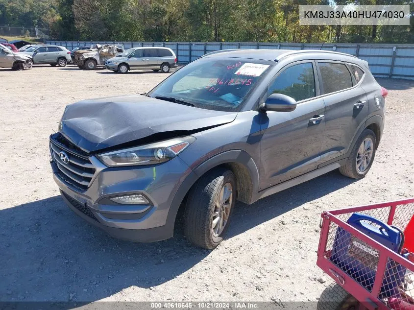 2017 Hyundai Tucson Se VIN: KM8J33A40HU474030 Lot: 40618645