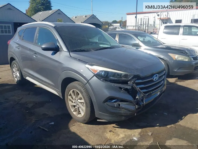 2017 Hyundai Tucson Se VIN: KM8J33A42HU496059 Lot: 40622995