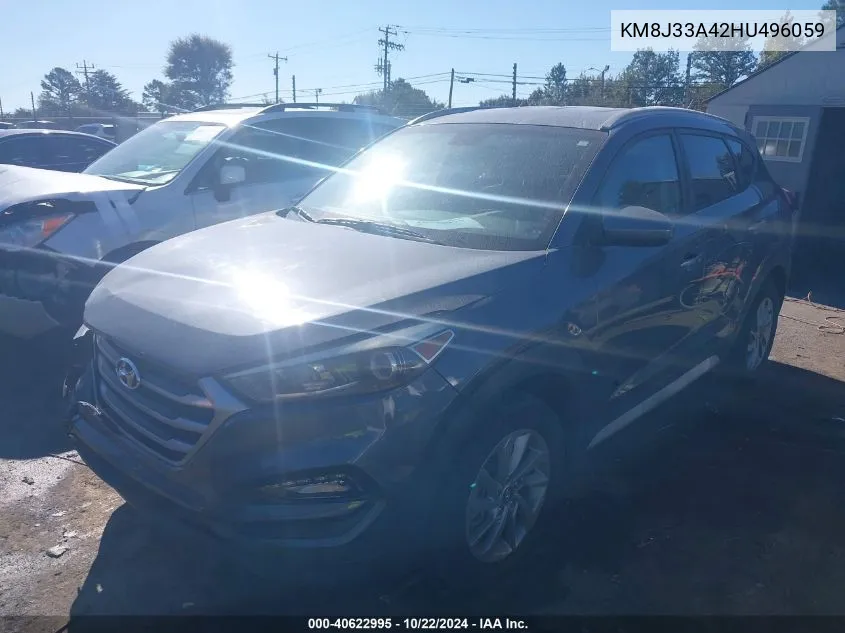 2017 Hyundai Tucson Se VIN: KM8J33A42HU496059 Lot: 40622995