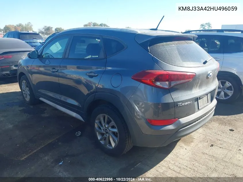 2017 Hyundai Tucson Se VIN: KM8J33A42HU496059 Lot: 40622995