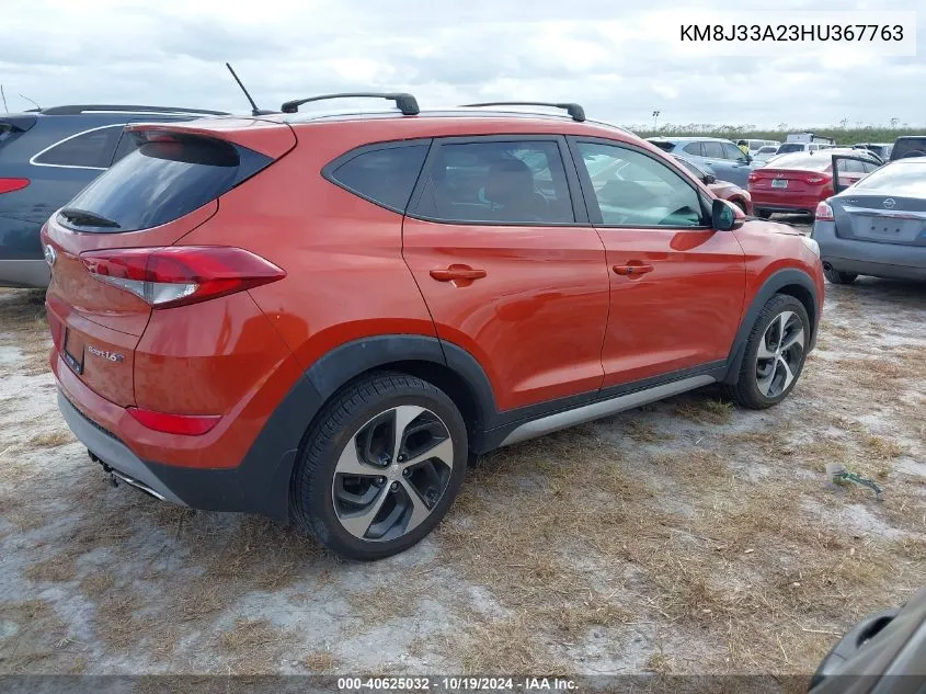 2017 Hyundai Tucson Sport VIN: KM8J33A23HU367763 Lot: 40625032