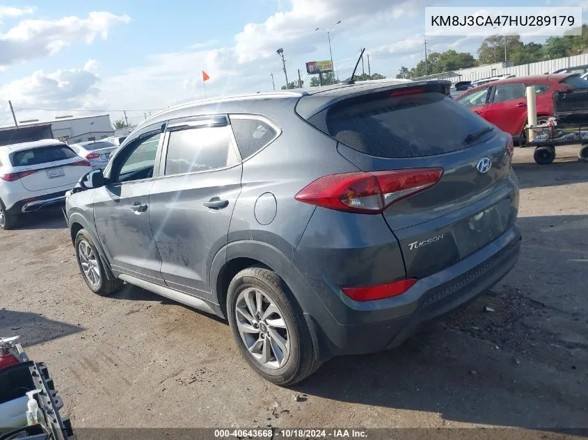 2017 Hyundai Tucson Se VIN: KM8J3CA47HU289179 Lot: 40643668