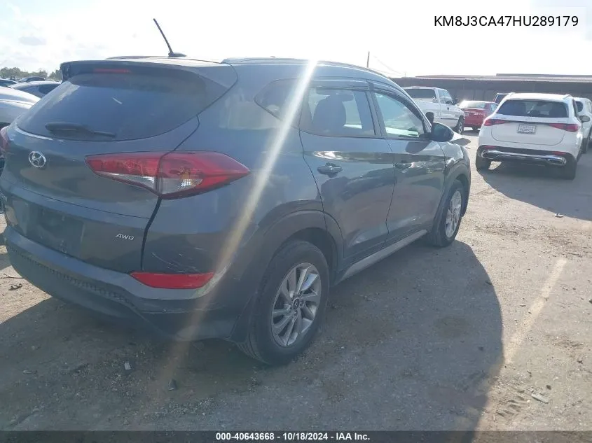 2017 Hyundai Tucson Se VIN: KM8J3CA47HU289179 Lot: 40643668