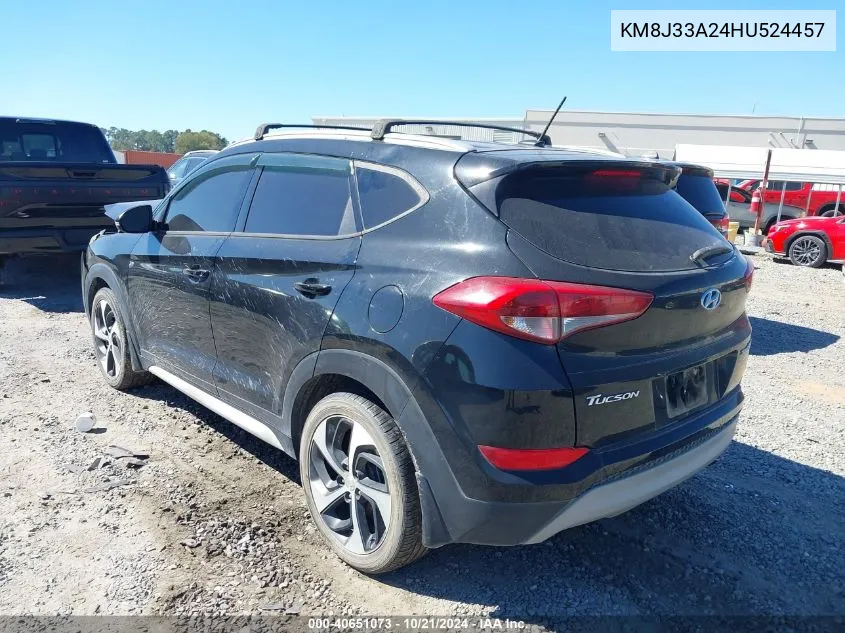 2017 Hyundai Tucson Limited/Sport And Eco/Se VIN: KM8J33A24HU524457 Lot: 40651073