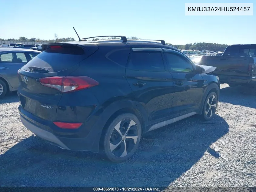 2017 Hyundai Tucson Limited/Sport And Eco/Se VIN: KM8J33A24HU524457 Lot: 40651073