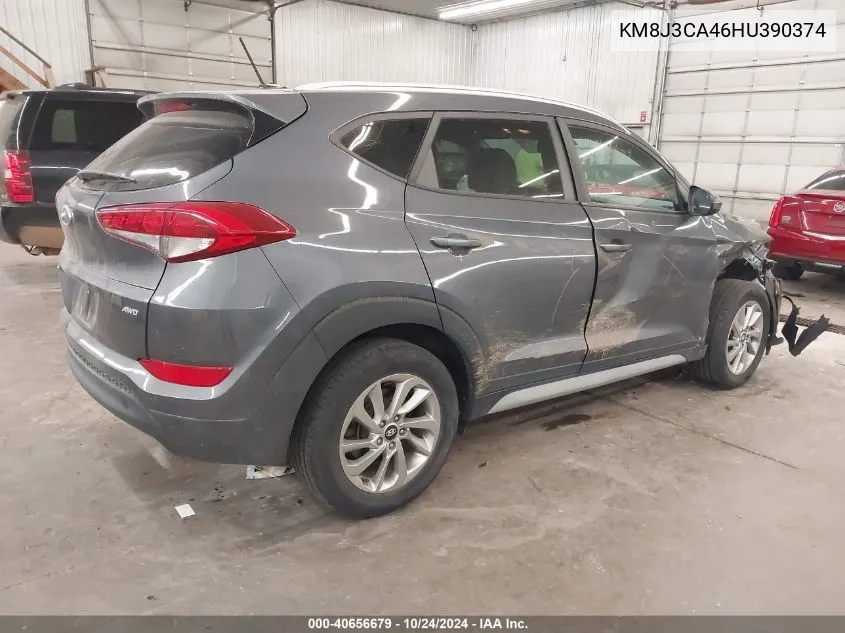 2017 Hyundai Tucson Se VIN: KM8J3CA46HU390374 Lot: 40656679