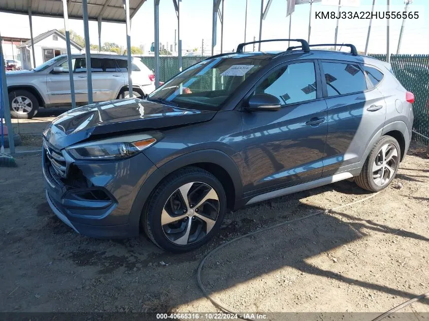 2017 Hyundai Tucson Value VIN: KM8J33A22HU556565 Lot: 40665316