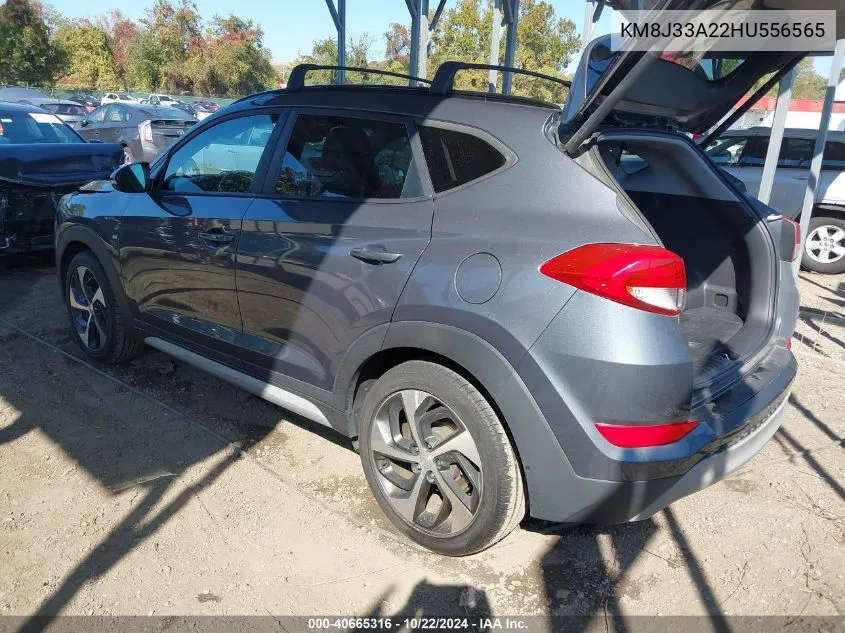 2017 Hyundai Tucson Value VIN: KM8J33A22HU556565 Lot: 40665316