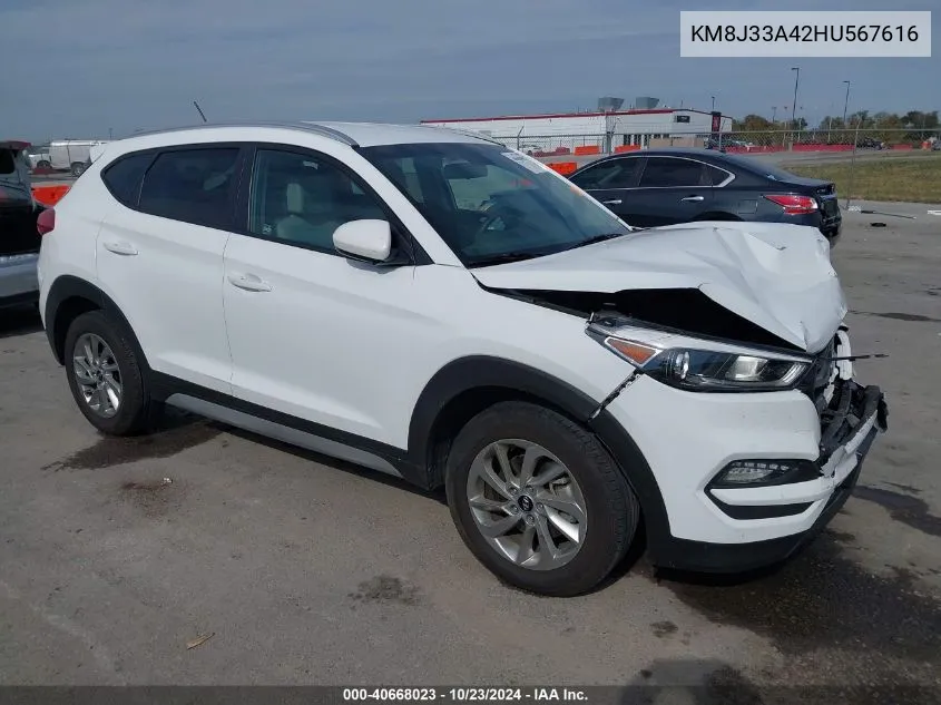 2017 Hyundai Tucson Se VIN: KM8J33A42HU567616 Lot: 40668023