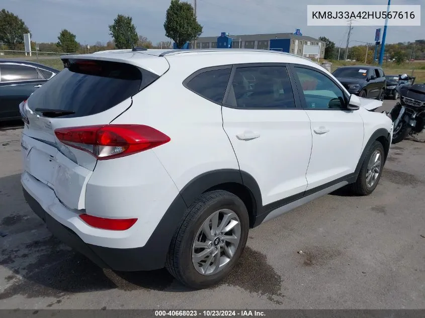 2017 Hyundai Tucson Se VIN: KM8J33A42HU567616 Lot: 40668023