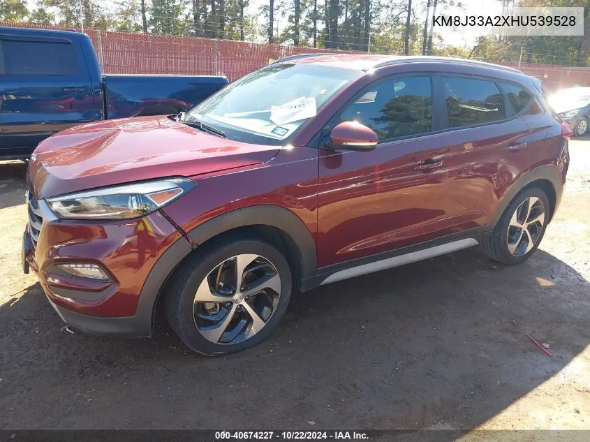 2017 Hyundai Tucson Sport VIN: KM8J33A2XHU539528 Lot: 40674227