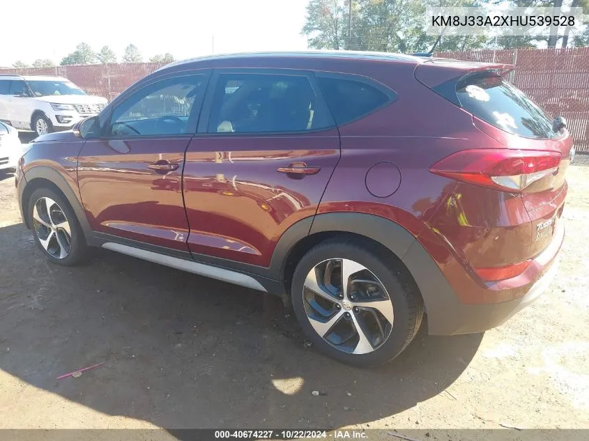 2017 Hyundai Tucson Sport VIN: KM8J33A2XHU539528 Lot: 40674227