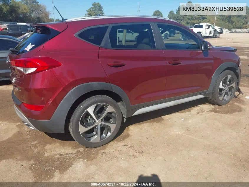 2017 Hyundai Tucson Sport VIN: KM8J33A2XHU539528 Lot: 40674227