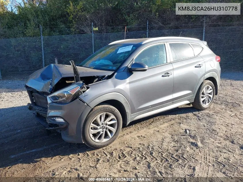 2017 Hyundai Tucson Eco VIN: KM8J3CA26HU310778 Lot: 40688461