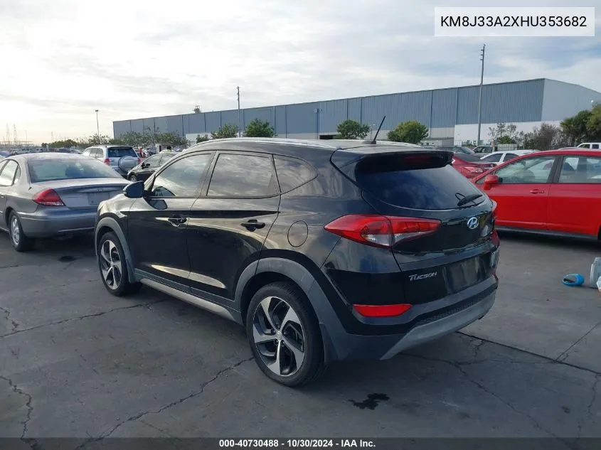 2017 Hyundai Tucson Sport VIN: KM8J33A2XHU353682 Lot: 40730488