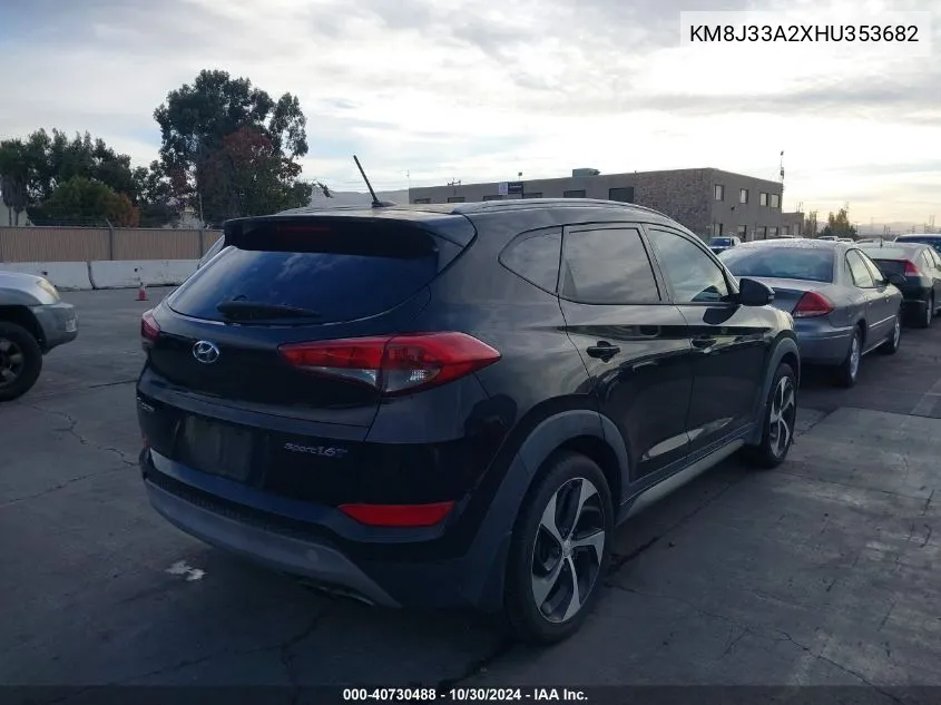 2017 Hyundai Tucson Sport VIN: KM8J33A2XHU353682 Lot: 40730488