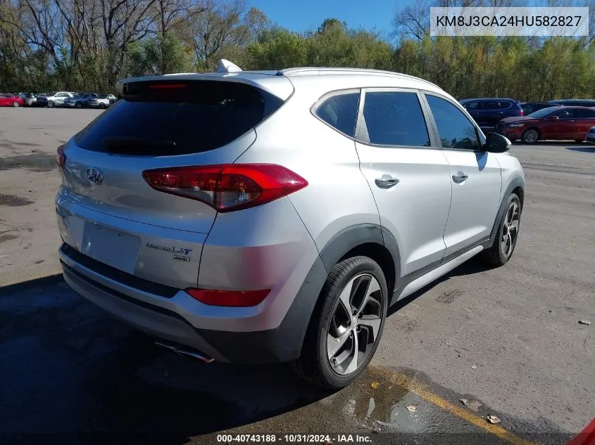 2017 Hyundai Tucson Limited VIN: KM8J3CA24HU582827 Lot: 40743188