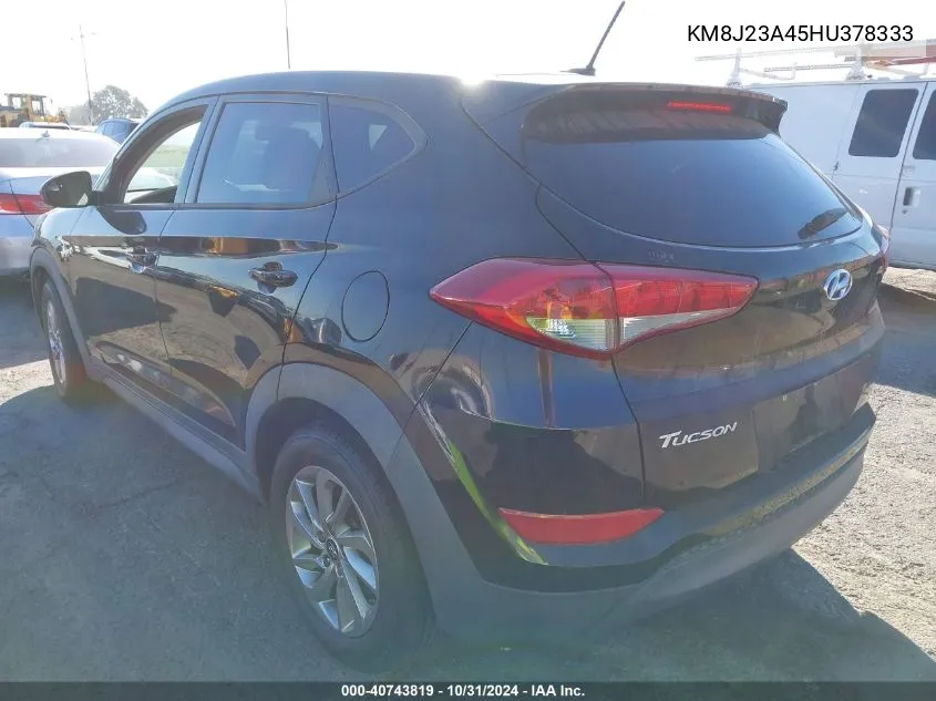 2017 Hyundai Tucson Se VIN: KM8J23A45HU378333 Lot: 40743819