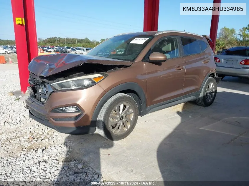 2017 Hyundai Tucson Se VIN: KM8J33A48HU334985 Lot: 40743929