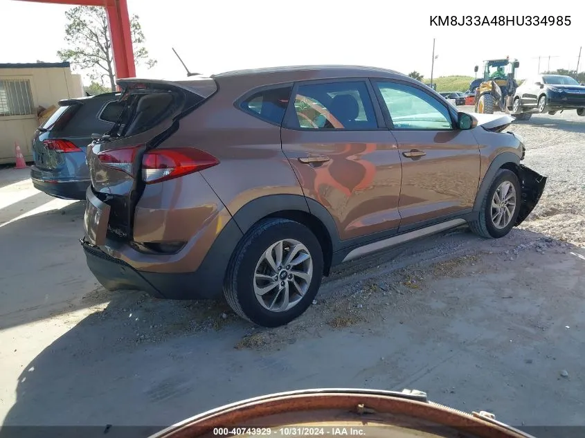 2017 Hyundai Tucson Se VIN: KM8J33A48HU334985 Lot: 40743929