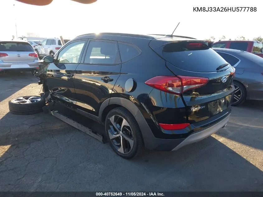 2017 Hyundai Tucson Value VIN: KM8J33A26HU577788 Lot: 40752649