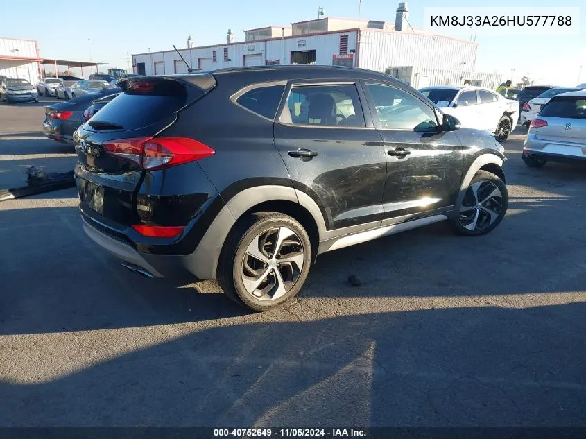 2017 Hyundai Tucson Value VIN: KM8J33A26HU577788 Lot: 40752649