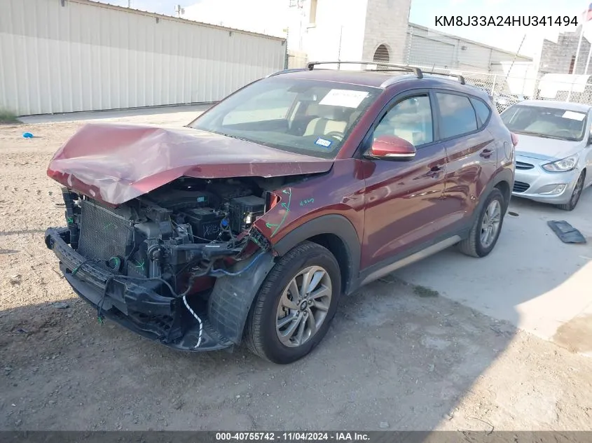 2017 Hyundai Tucson Eco VIN: KM8J33A24HU341494 Lot: 40755742