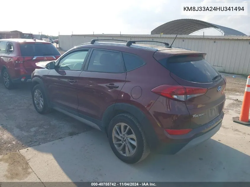 2017 Hyundai Tucson Eco VIN: KM8J33A24HU341494 Lot: 40755742