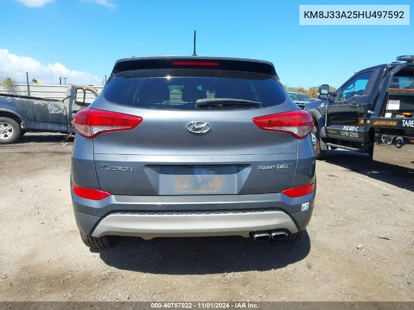 2017 Hyundai Tucson Sport VIN: KM8J33A25HU497592 Lot: 40757022