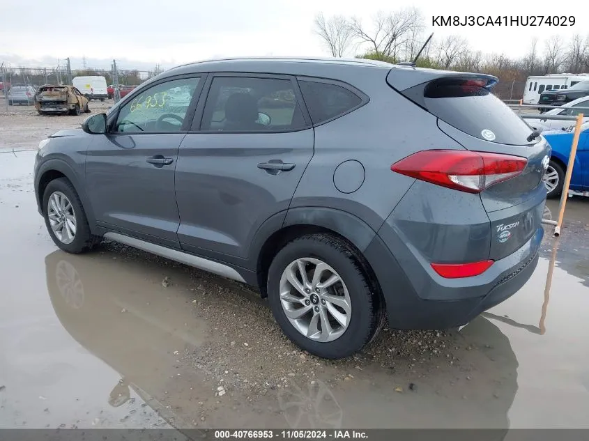 2017 Hyundai Tucson Se VIN: KM8J3CA41HU274029 Lot: 40766953