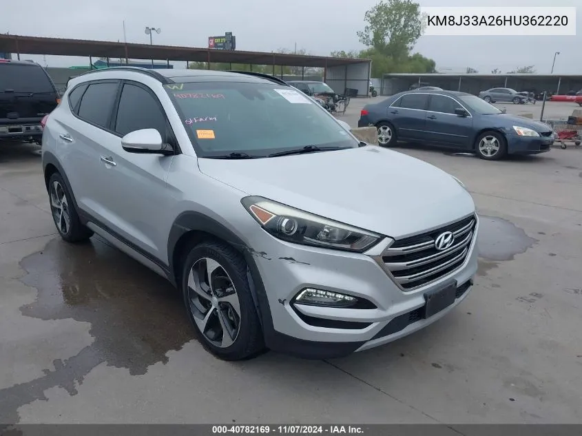 2017 Hyundai Tucson Limited VIN: KM8J33A26HU362220 Lot: 40782169