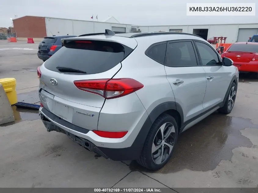 2017 Hyundai Tucson Limited VIN: KM8J33A26HU362220 Lot: 40782169