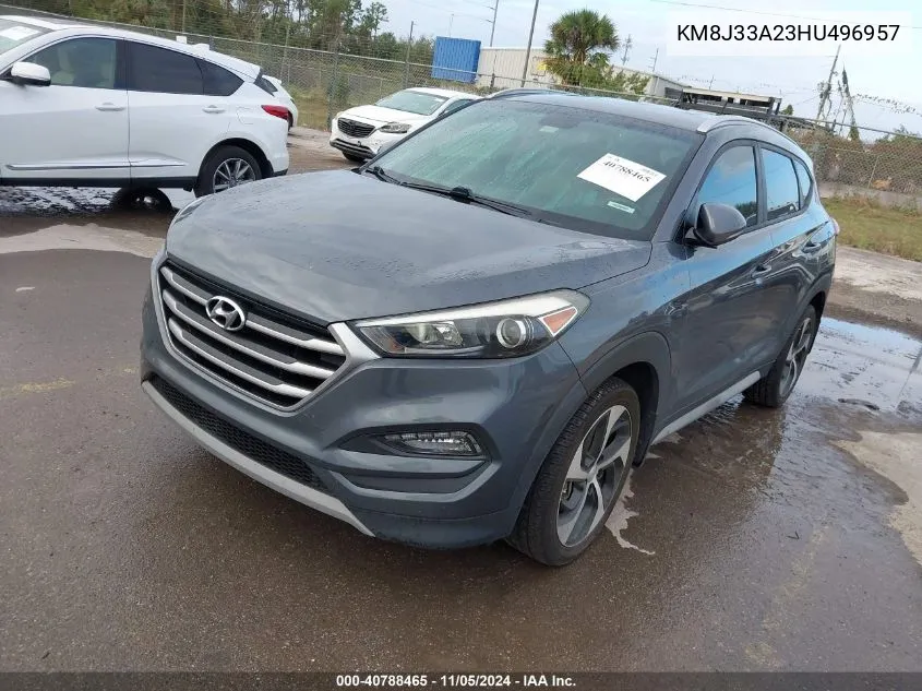 2017 Hyundai Tucson Sport VIN: KM8J33A23HU496957 Lot: 40788465