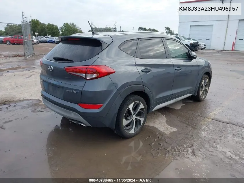 2017 Hyundai Tucson Sport VIN: KM8J33A23HU496957 Lot: 40788465