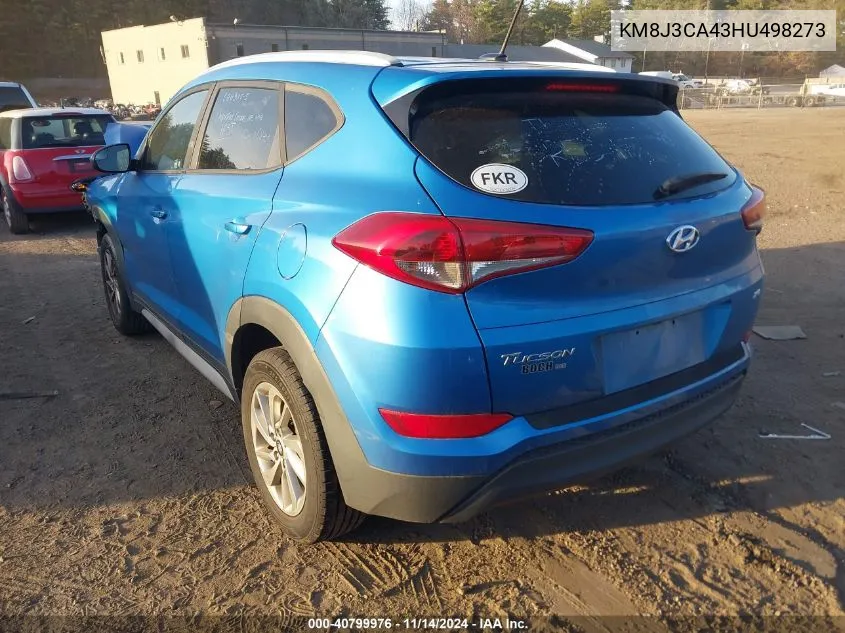 2017 Hyundai Tucson Se VIN: KM8J3CA43HU498273 Lot: 40799976