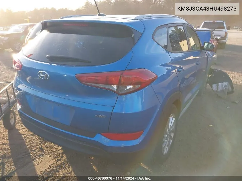 2017 Hyundai Tucson Se VIN: KM8J3CA43HU498273 Lot: 40799976