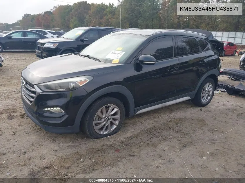 2017 Hyundai Tucson Se Plus VIN: KM8J33A45HU435871 Lot: 40804575