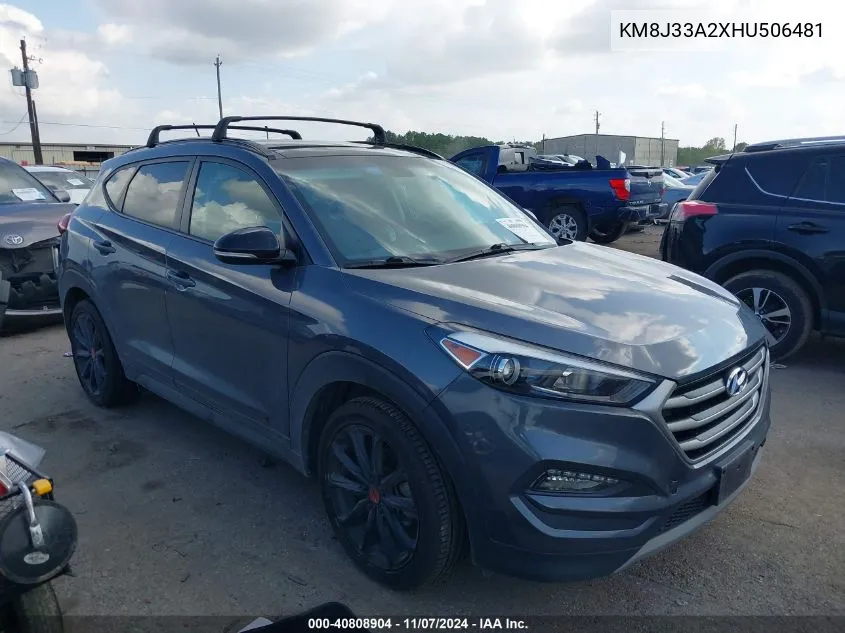 2017 Hyundai Tucson Night VIN: KM8J33A2XHU506481 Lot: 40808904