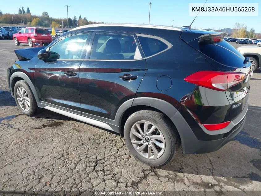 2017 Hyundai Tucson Se VIN: KM8J33A46HU565268 Lot: 40809140