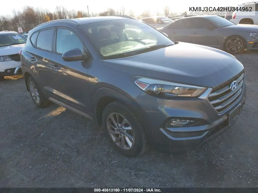 2017 Hyundai Tucson Se VIN: KM8J3CA42HU344962 Lot: 40813160