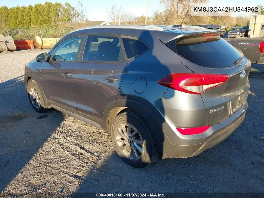 2017 Hyundai Tucson Se VIN: KM8J3CA42HU344962 Lot: 40813160