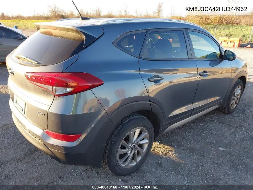 2017 Hyundai Tucson Se VIN: KM8J3CA42HU344962 Lot: 40813160