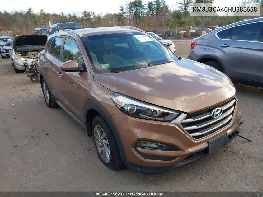 2017 Hyundai Tucson Se VIN: KM8J3CA46HU385658 Lot: 40815828