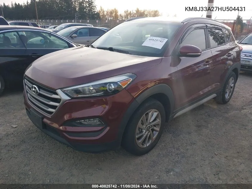 2017 Hyundai Tucson Eco VIN: KM8J33A27HU504431 Lot: 40825742