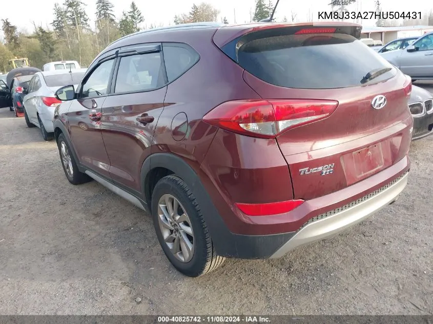 2017 Hyundai Tucson Eco VIN: KM8J33A27HU504431 Lot: 40825742