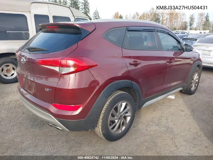 2017 Hyundai Tucson Eco VIN: KM8J33A27HU504431 Lot: 40825742