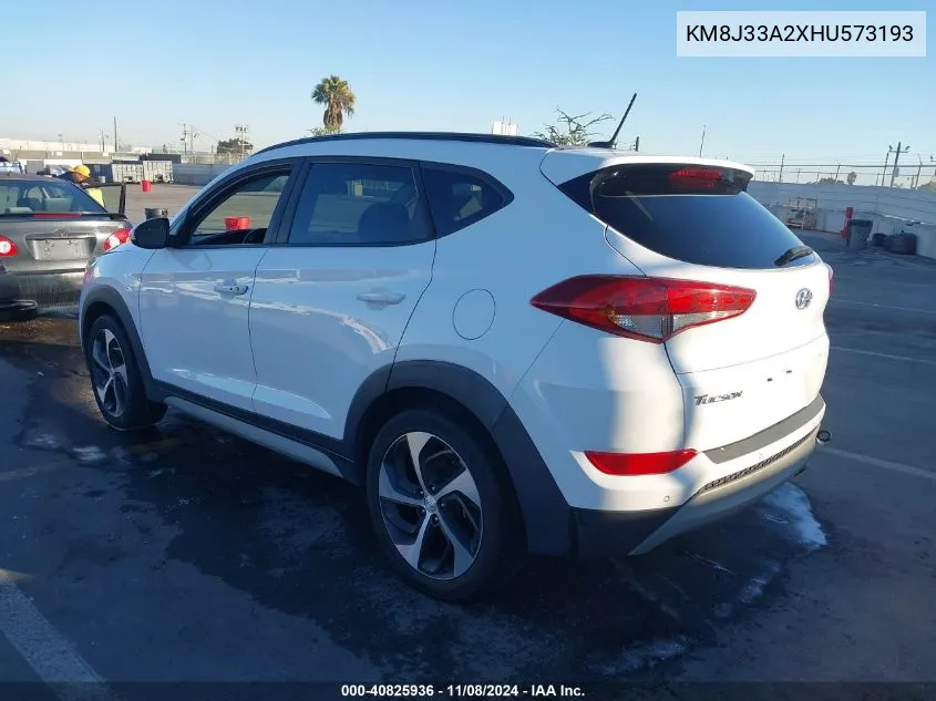 2017 Hyundai Tucson Value VIN: KM8J33A2XHU573193 Lot: 40825936