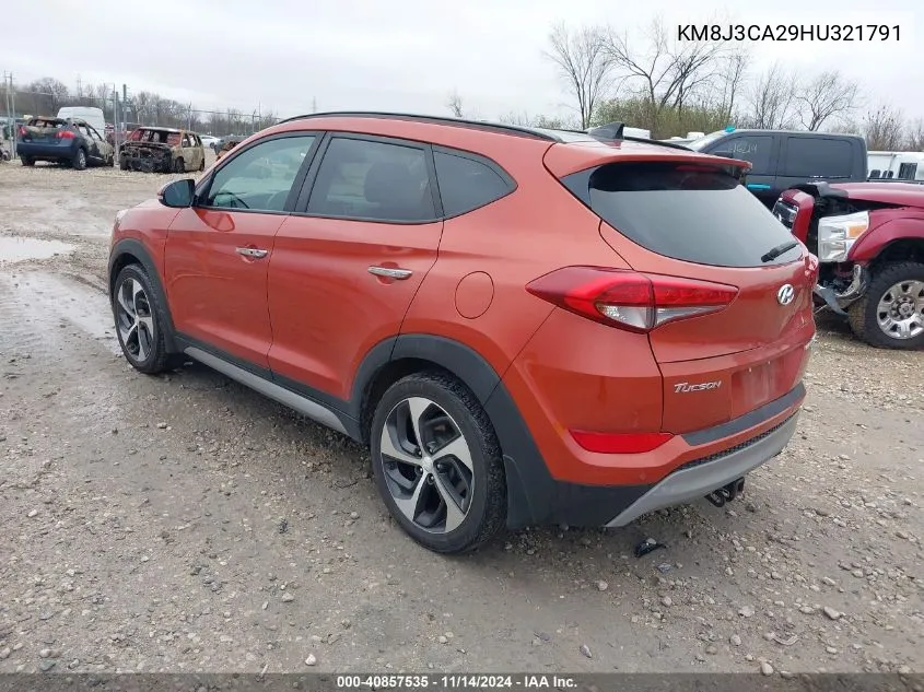 2017 Hyundai Tucson Limited VIN: KM8J3CA29HU321791 Lot: 40857535