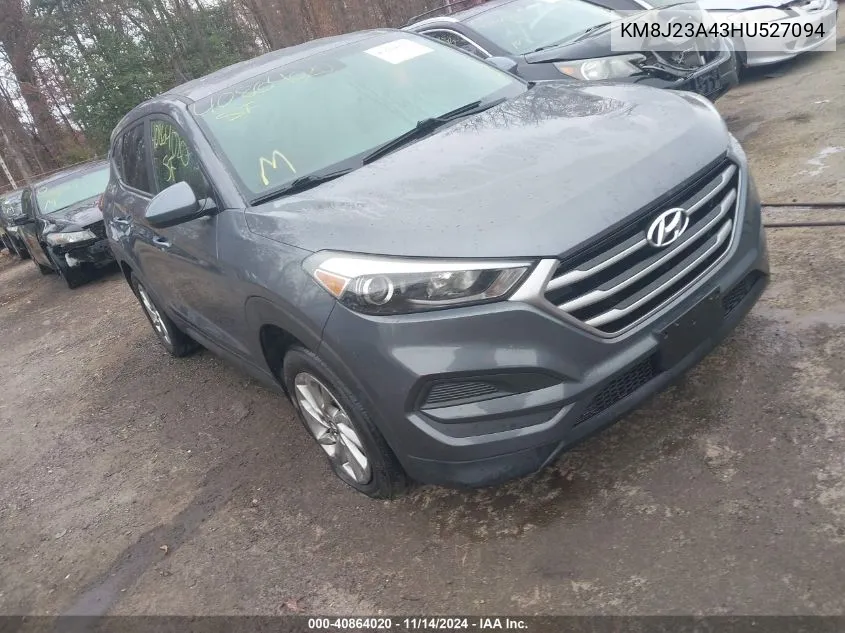 2017 Hyundai Tucson Se VIN: KM8J23A43HU527094 Lot: 40864020