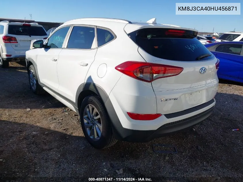 2017 Hyundai Tucson Se Plus VIN: KM8J3CA40HU456871 Lot: 40871347